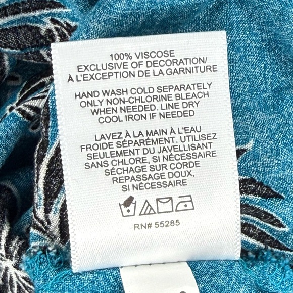 58) 18 x 18 Express Hippie Boho Blue Floral Blouse Small Petite SP - Picture 8 of 11